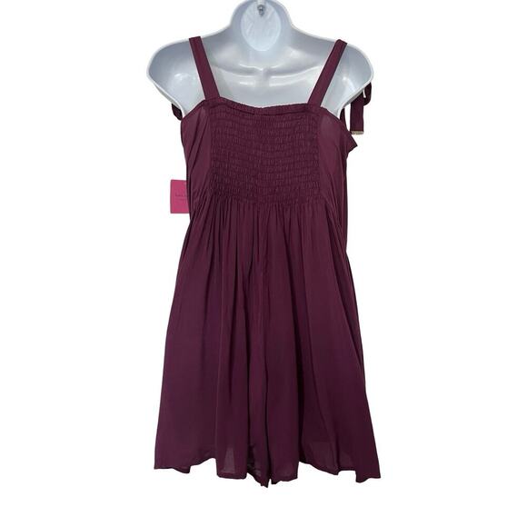 Kate Spade NY Flared Lightweight Romper Size L Cabernet Swim Cover Up Vacay NWT - Picture 2 of 9